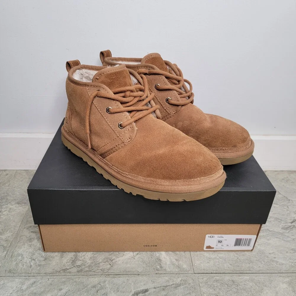 UGG Men's Lace Up Suede Neumel Chukka Boots Chestnut Size 10
